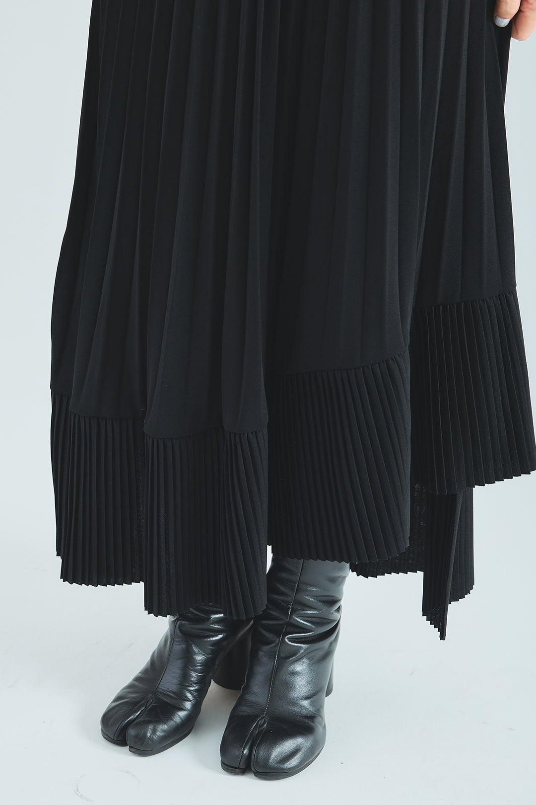 【SET】PATHWAYPhotoオーバースリットT+アシンメトリーラッフルプリーツスカート(2set)