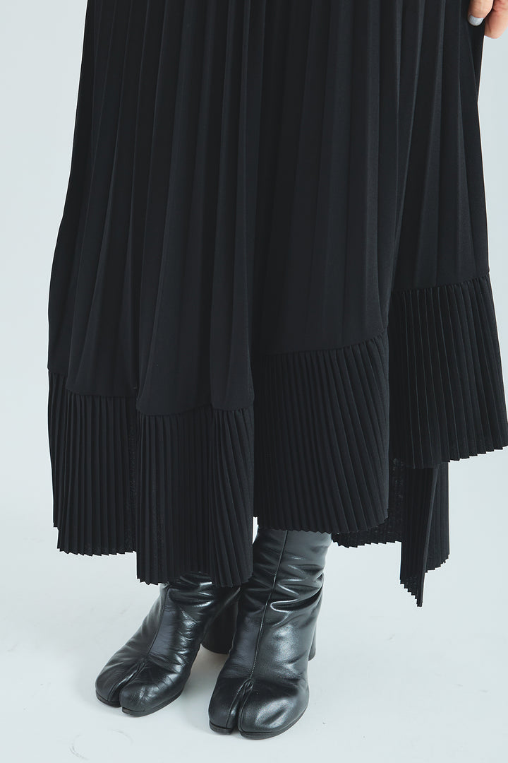 【SET】PATHWAYPhotoオーバースリットT+アシンメトリーラッフルプリーツスカート(2set)
