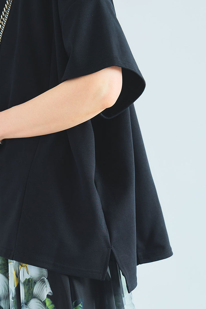 【SET】カッティングショルダーオーバートップス+ウォーターカラーシアーフラワースカート(2set)