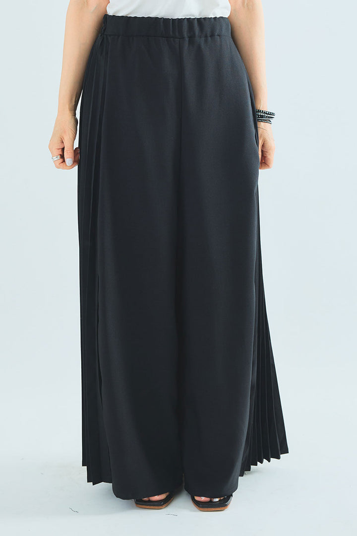 【SET】チュールドッキングブルゾン+サイドプリーツワイドパンツ(2set)