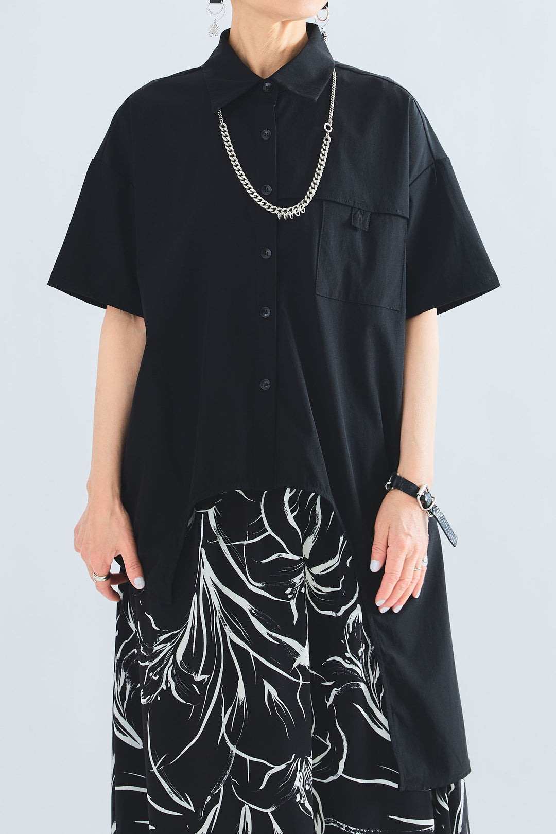 【予約】サイドロングアシンメトリーシャツ