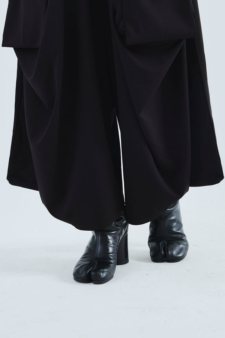 【SET】メッシュドッキングアシンメトリーT+カーゴポケットワイドサルエルパンツ(2set)