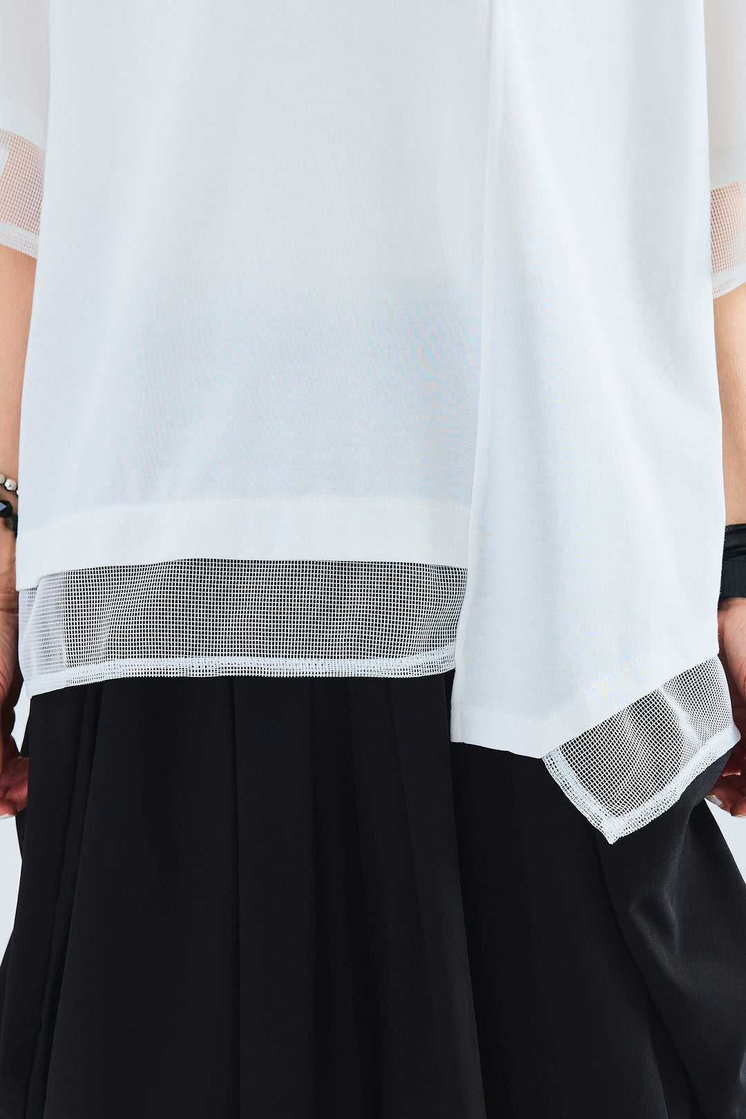 【SET】メッシュドッキングアシンメトリーT+カーゴポケットワイドサルエルパンツ(2set)