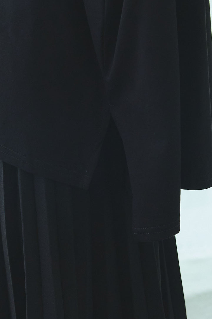 【SET】PATHWAYPhotoオーバースリットT+アシンメトリーラッフルプリーツスカート(2set)