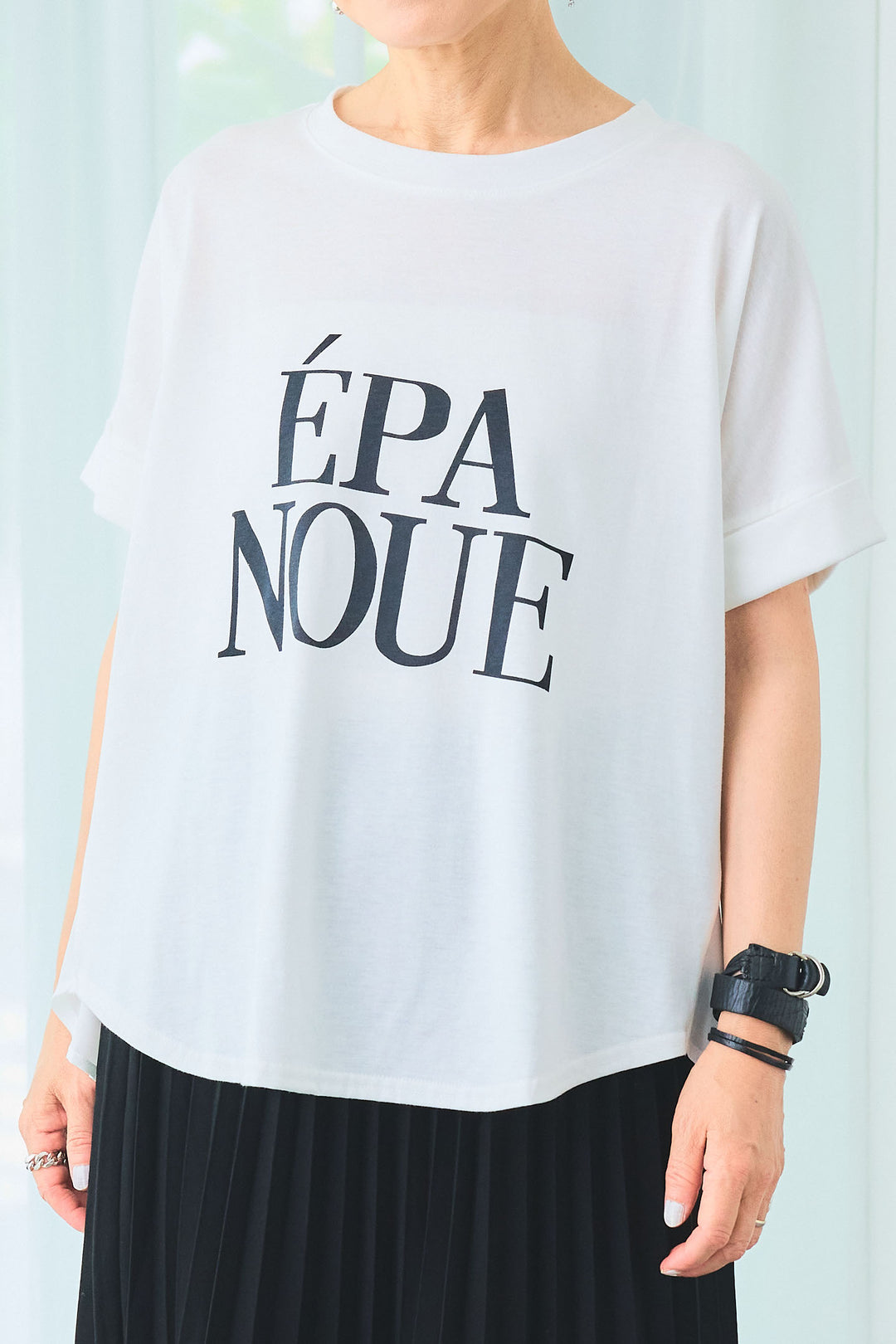 【予約】ÉPANOUEバックシフォンフレアロゴT