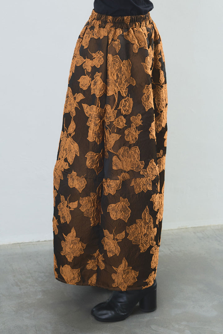 【SET】プードルボア2WAYカラーコート+ジャガードフラワースカート(2set)