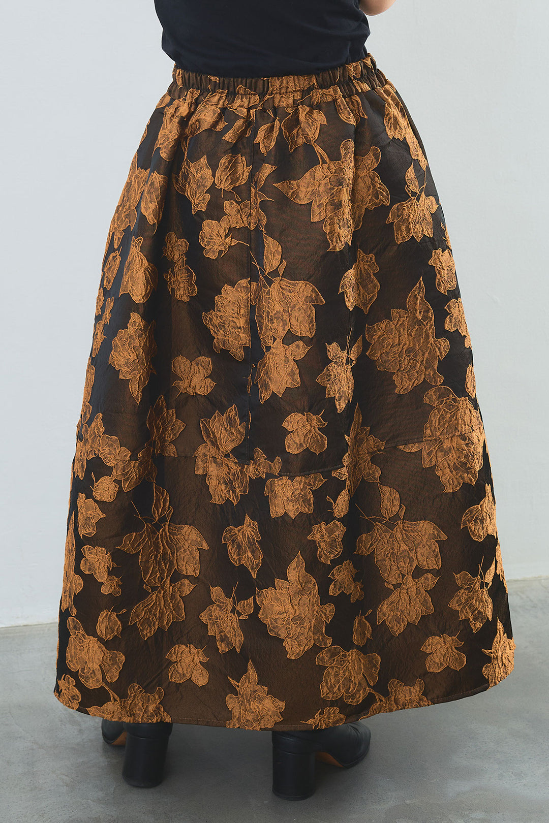 【SET】プードルボア2WAYカラーコート+ジャガードフラワースカート(2set)