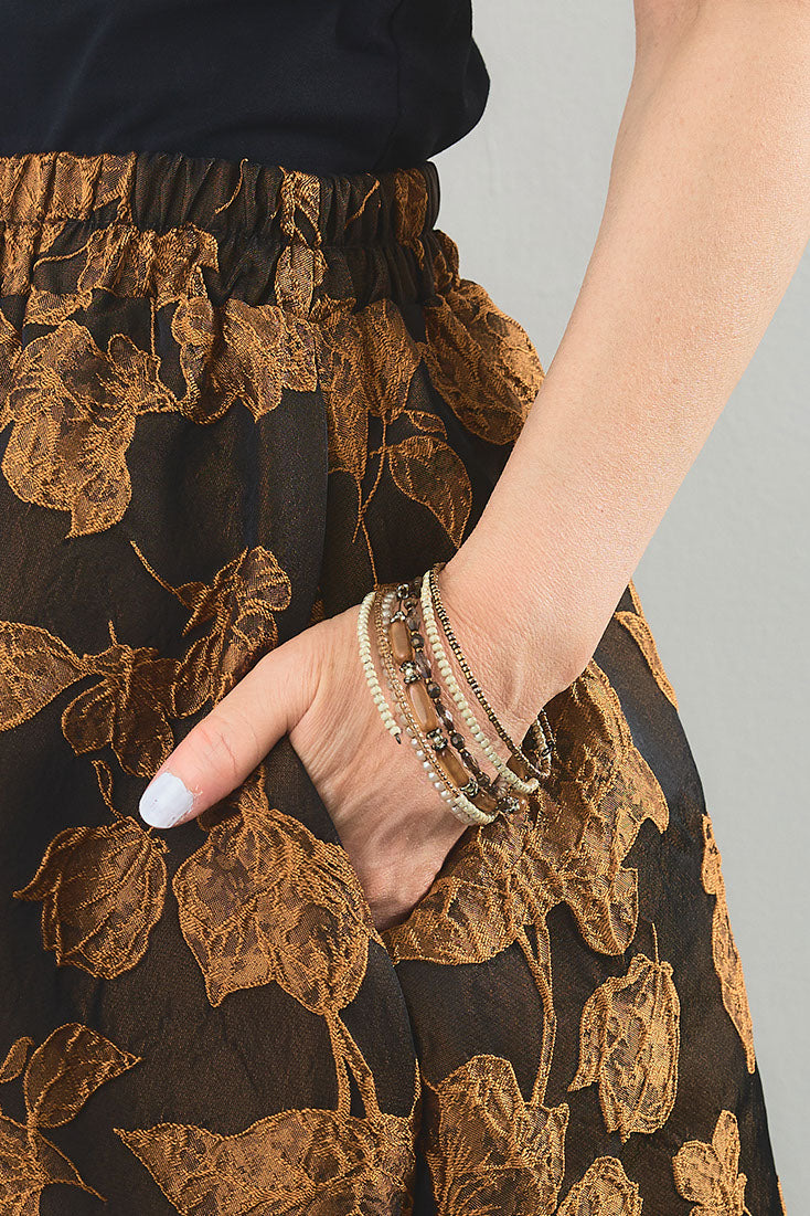 【SET】プードルボア2WAYカラーコート+ジャガードフラワースカート(2set)