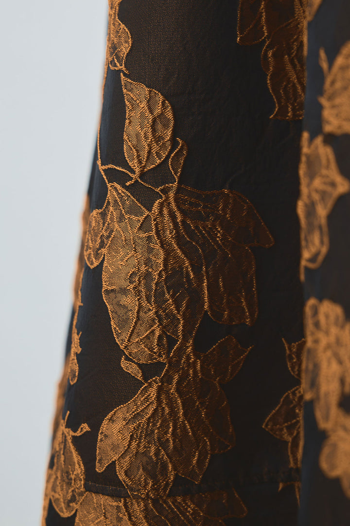 【SET】メルトンソフトショールカラーコート【ベルト付き】+ジャガードフラワースカート(2set)