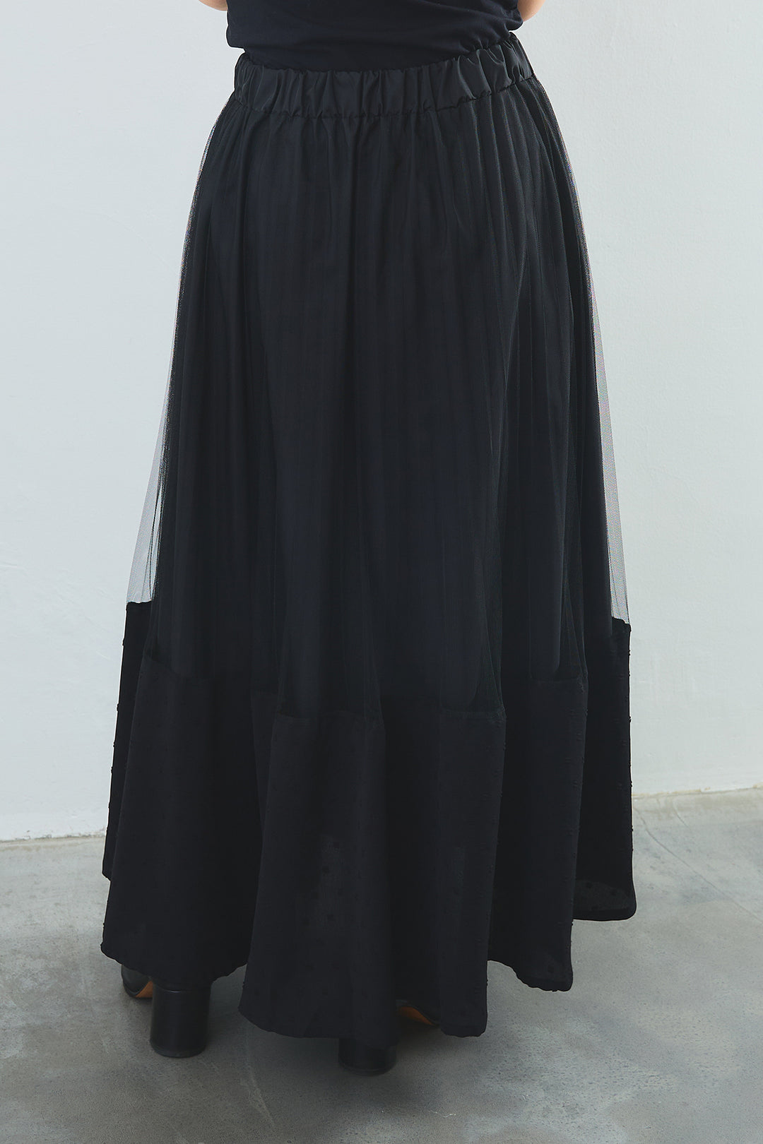 【SET】"CREAT"オーバースリットT+プリーツチュールレイヤードスカート(2set)