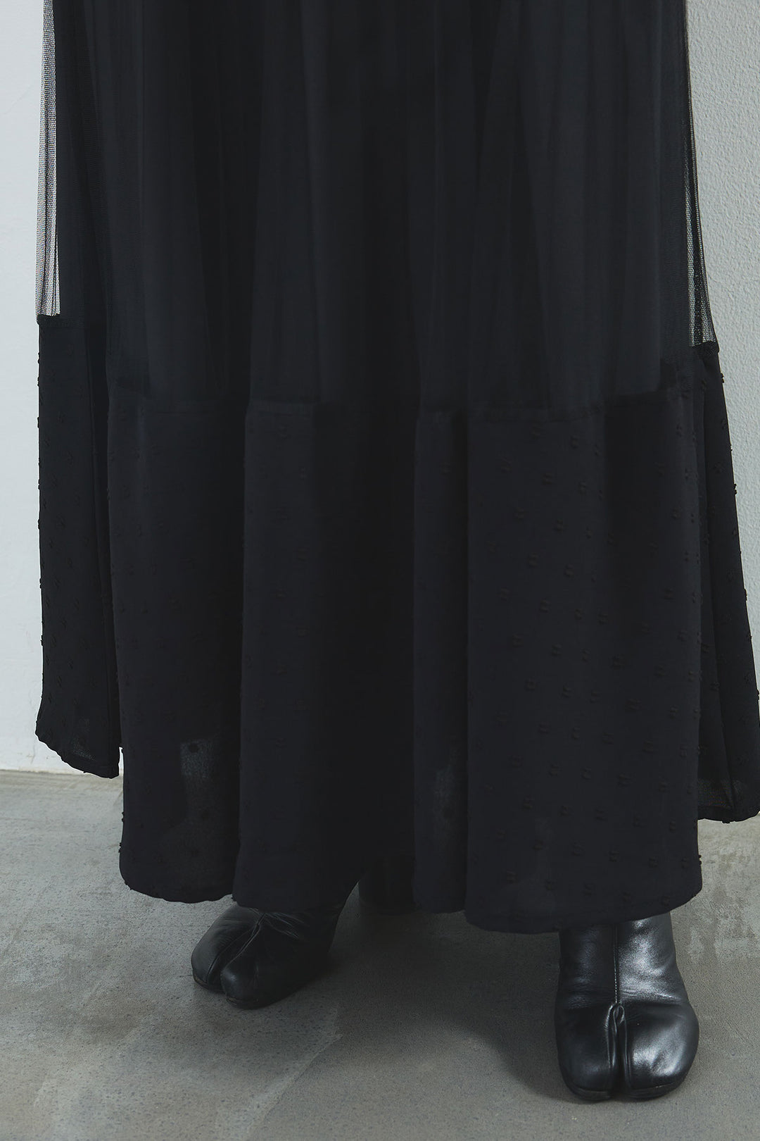 【SET】"CREAT"オーバースリットT+プリーツチュールレイヤードスカート(2set)