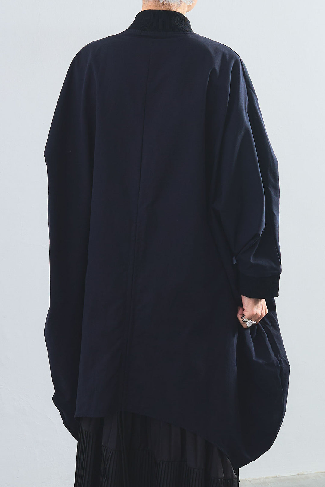 【SET】バックロングドルマンブルゾン+アシンメトリープリーツスカート(2set)