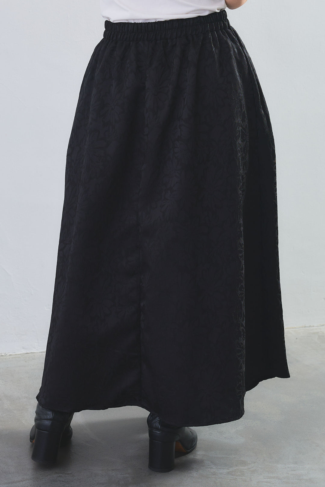 【SET】フロントスリットルーズロングシャツ+ジャガードアシンメトリーカラースカート(2set)