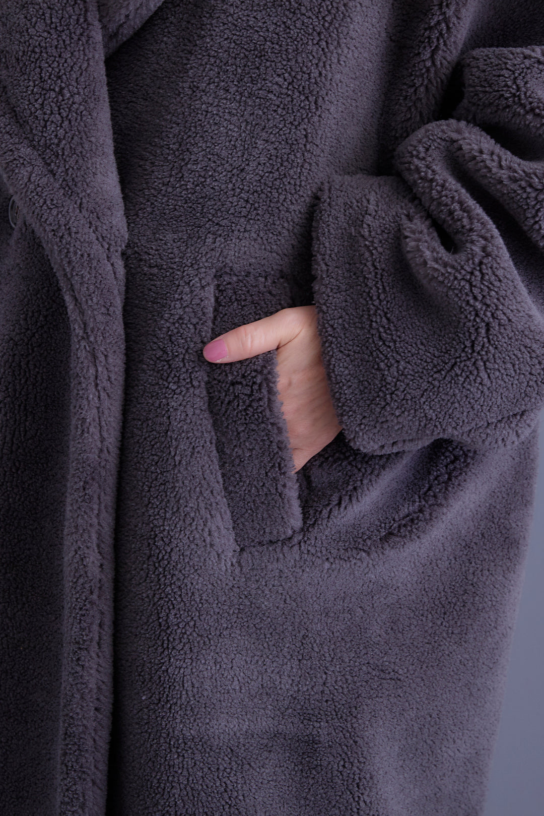 【SET】アシンメトリーオーバーニット+テディボアロングコート+アシンメトリープリーツスカート(3set)