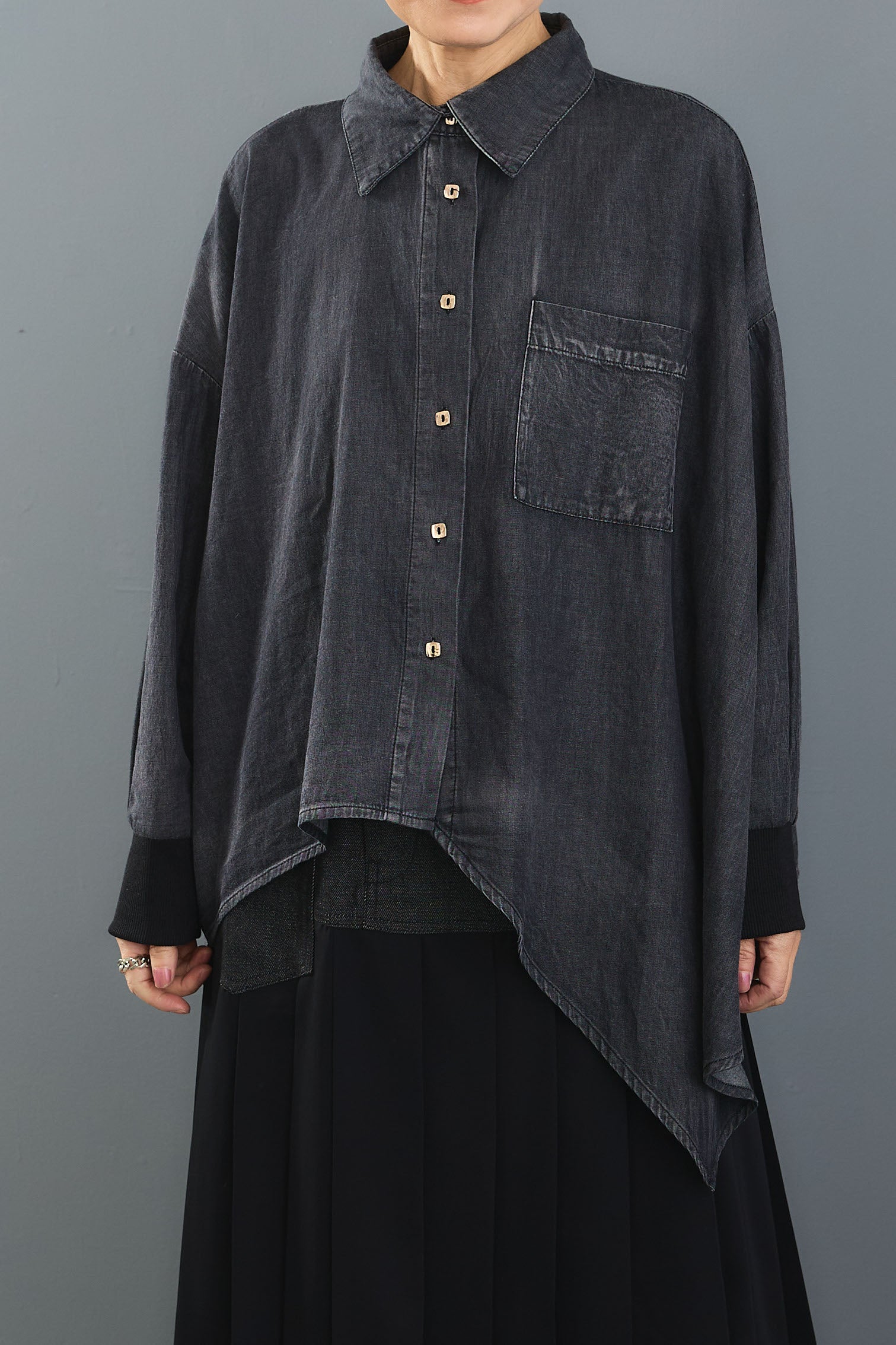 1990s MASAKI MATSUSHIMA プリーツ アシンメトリー シャツ 1990s MASAKI MATSUSHIMA プリーツ アシンメトリー シャツ 1990s