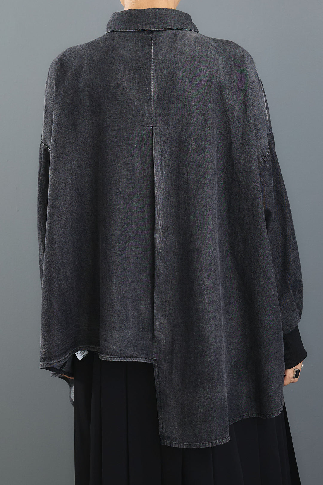 【SET】ヴィンテージアシンメトリーデニムシャツ+テディボアミディコート+デニムドッキングプリーツスカート(3set)