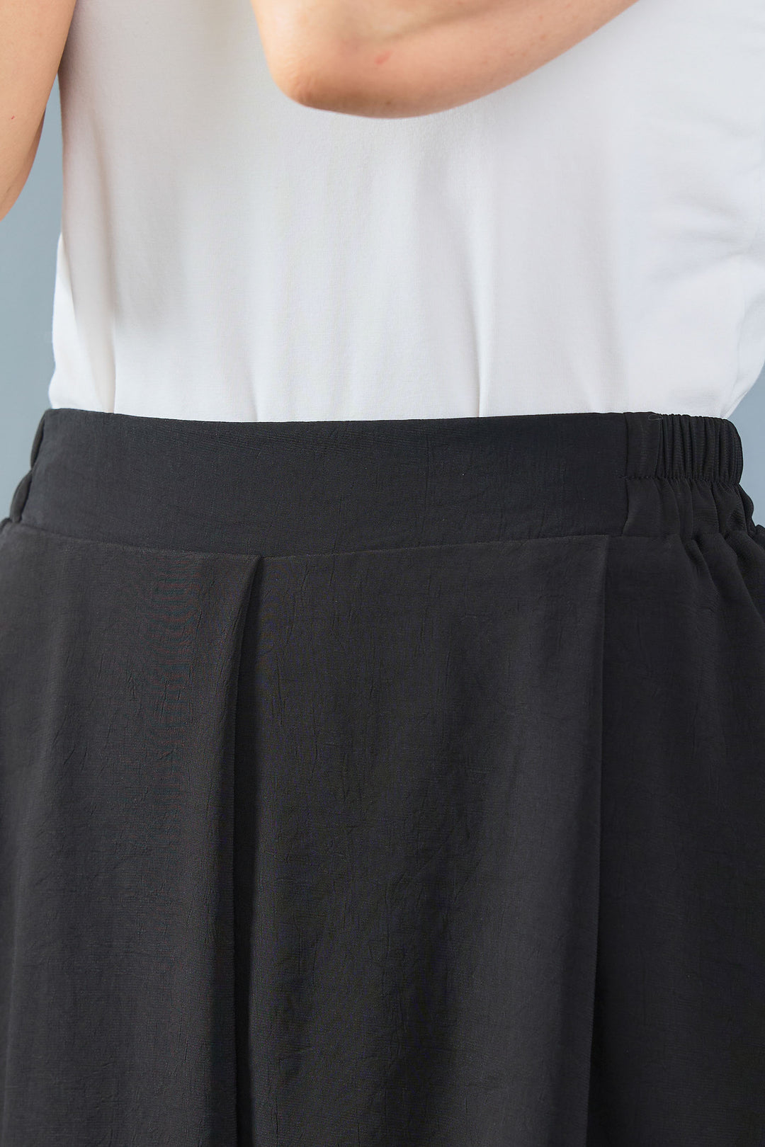 【SET】アシメハイネックボタンニット+アシメレイヤードワイドパンツ(2set)