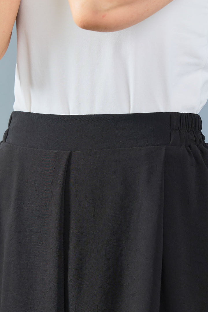 【SET】アシメハイネックボタンニット+アシメレイヤードワイドパンツ(2set)