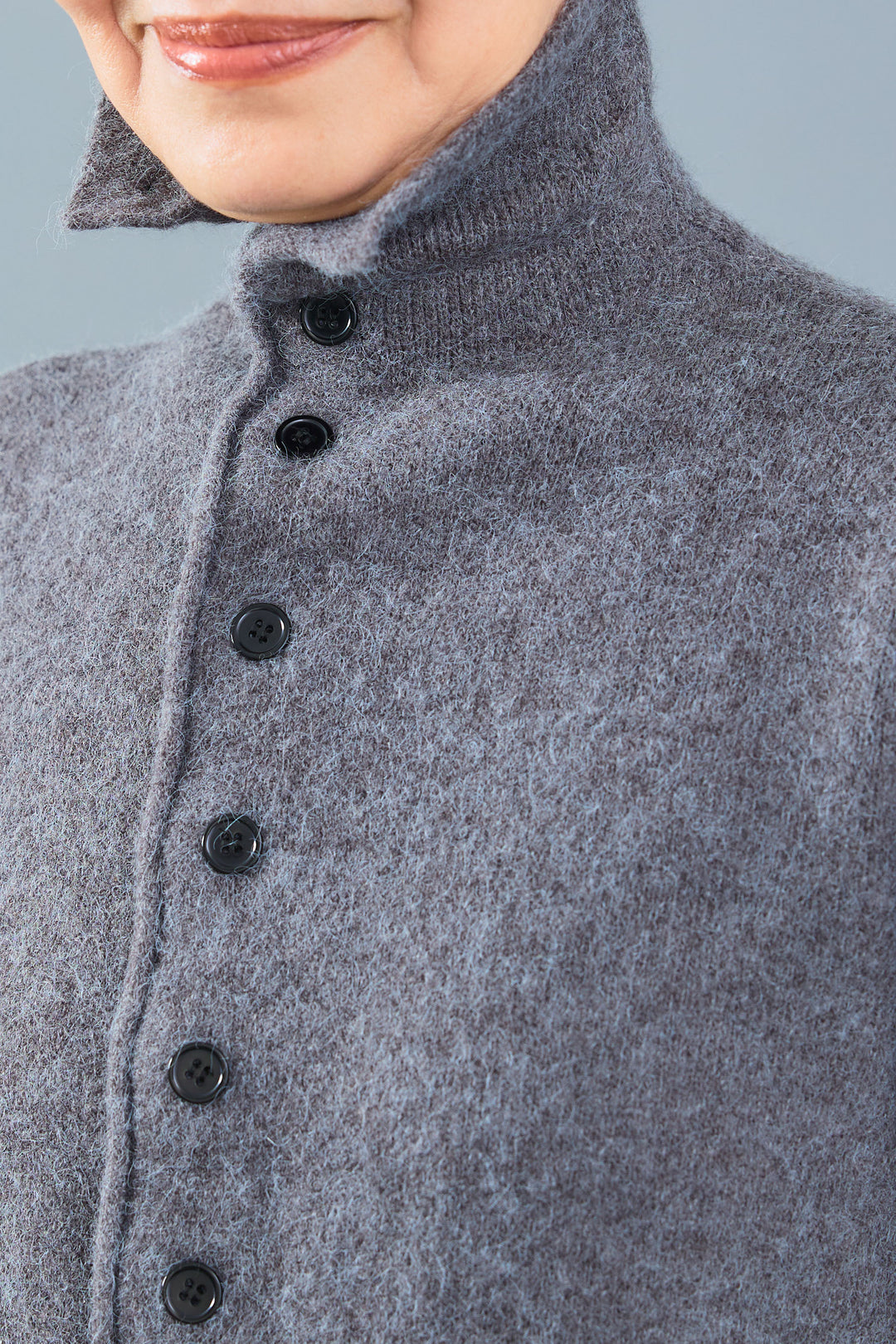 【SET】アシメハイネックボタンニット+アシメレイヤードワイドパンツ(2set)