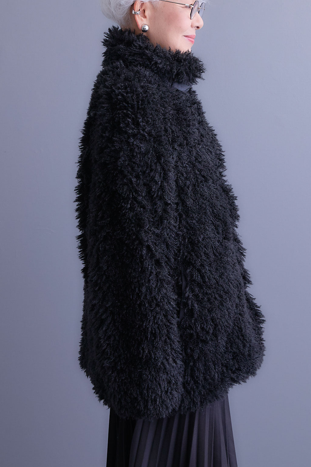 【SET】プードルボア2WAYカラーコート+ジャガードフラワースカート(2set)