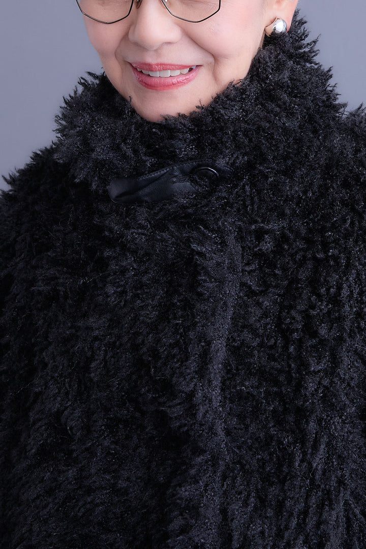 【SET】アシンメトリーロンT+プードルボア2WAYカラーコート+アシンメトリープリーツスカート(3set)