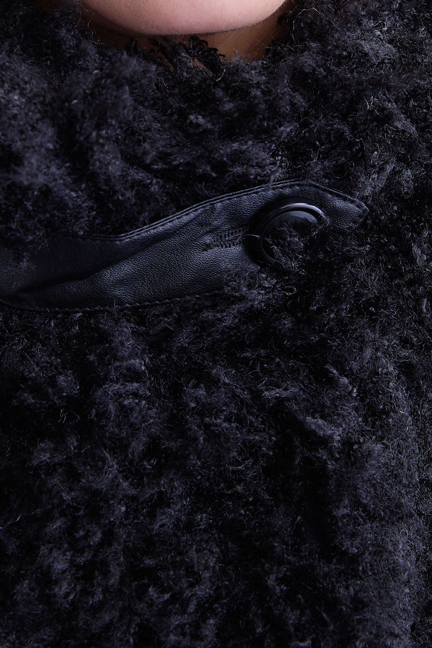 【SET】アシンメトリーロンT+プードルボア2WAYカラーコート+アシンメトリープリーツスカート(3set)