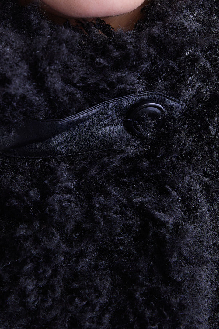 【SET】アシンメトリーロンT+プードルボア2WAYカラーコート+アシンメトリープリーツスカート(3set)