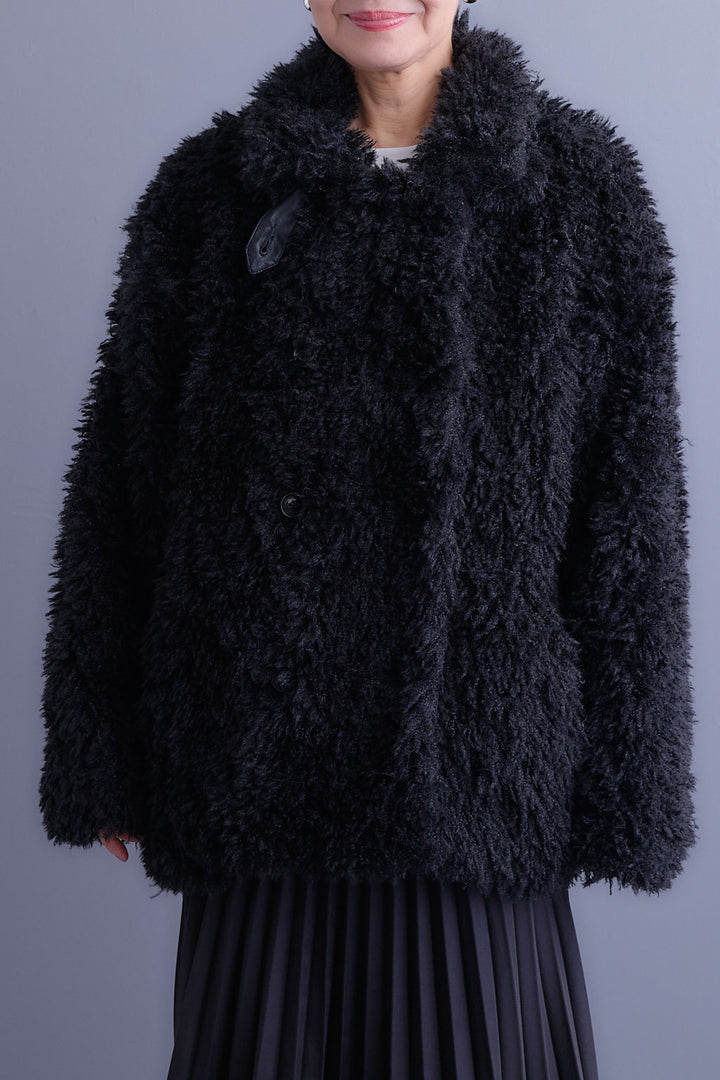 【SET】アシンメトリーロンT+プードルボア2WAYカラーコート+アシンメトリープリーツスカート(3set)