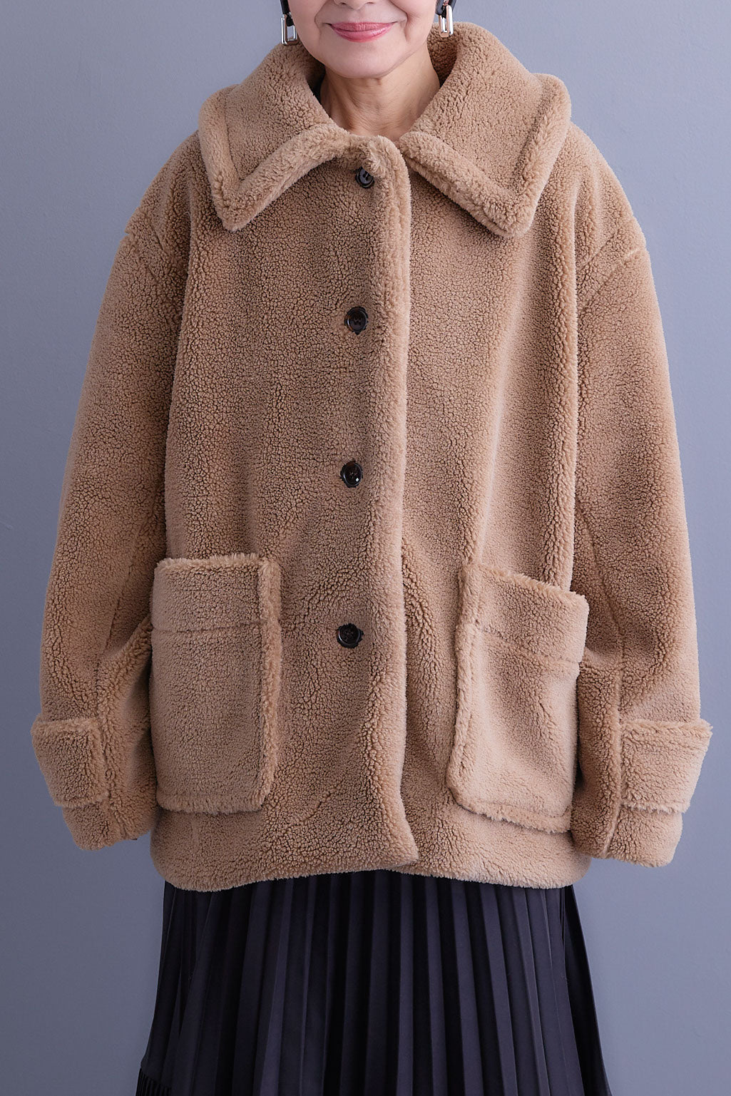 【予約】テディボアフラットカラーコート