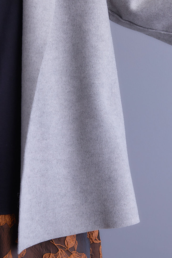 【SET】メルトンソフトショールカラーコート【ベルト付き】+ジャガードフラワースカート(2set)