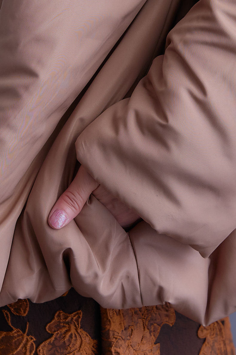 【SET】バルーンシルエットエアパフジャケット+ジャガードフラワースカート(2set)