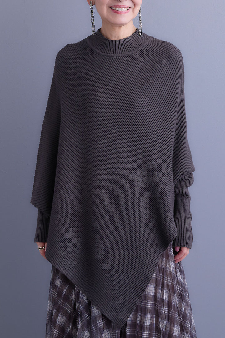 【SET】アシンメトリーオーバーニット+シャギーテーラードコート+アシンメトリープリーツスカート(3set)