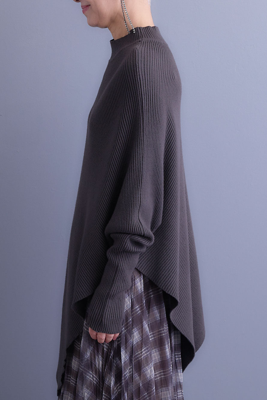 【SET】アシンメトリーオーバーニット+テディボアロングコート+アシンメトリープリーツスカート(3set)
