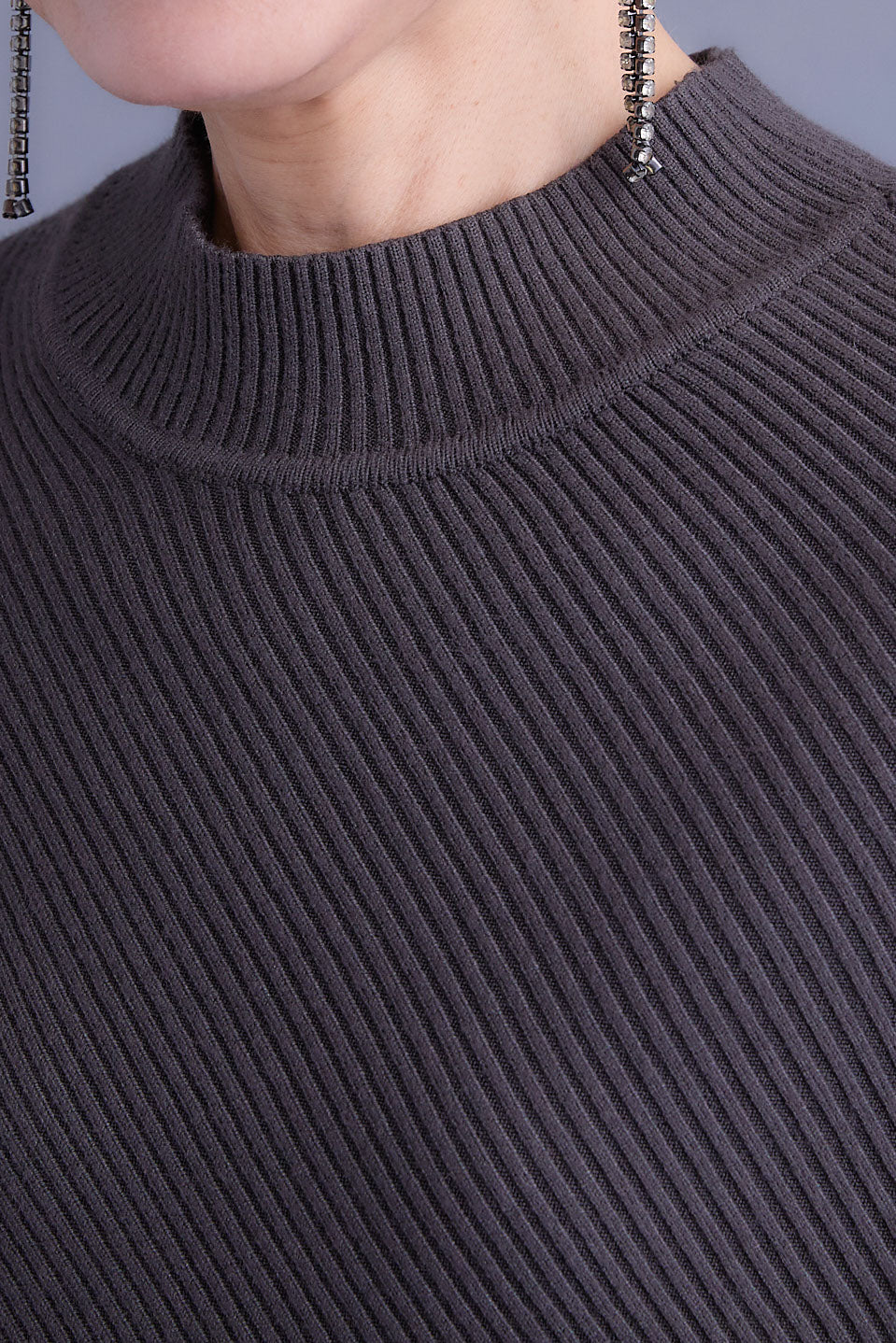 【SET】アシンメトリーオーバーニット+ツイードロングチェスターコート+アシンメトリープリーツスカート(3set)