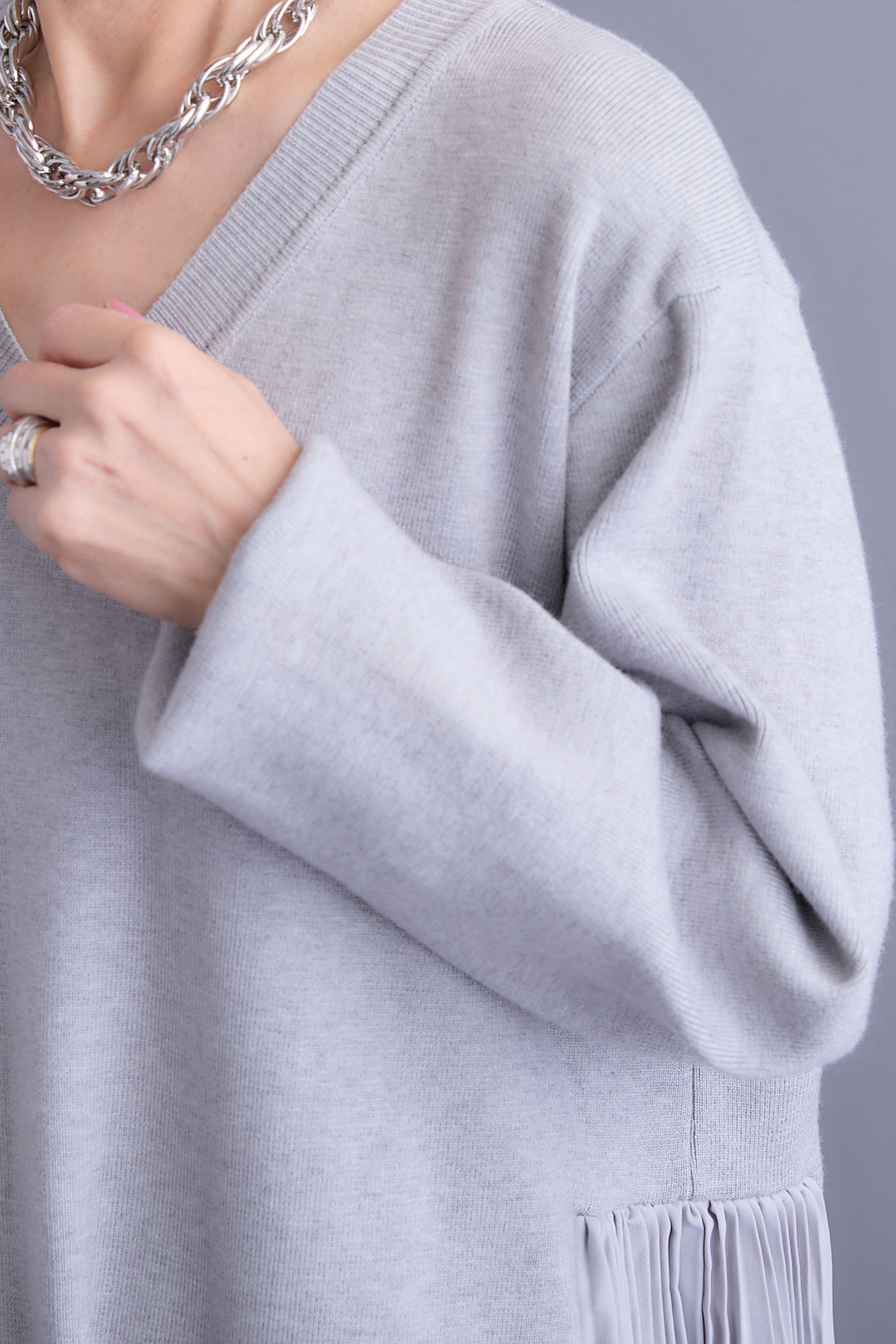 【SET】チュールドッキングナイロンオックスMA-1ジャケット【2WAY】+ZIPポケットサイドプリーツニットワンピース(2set)