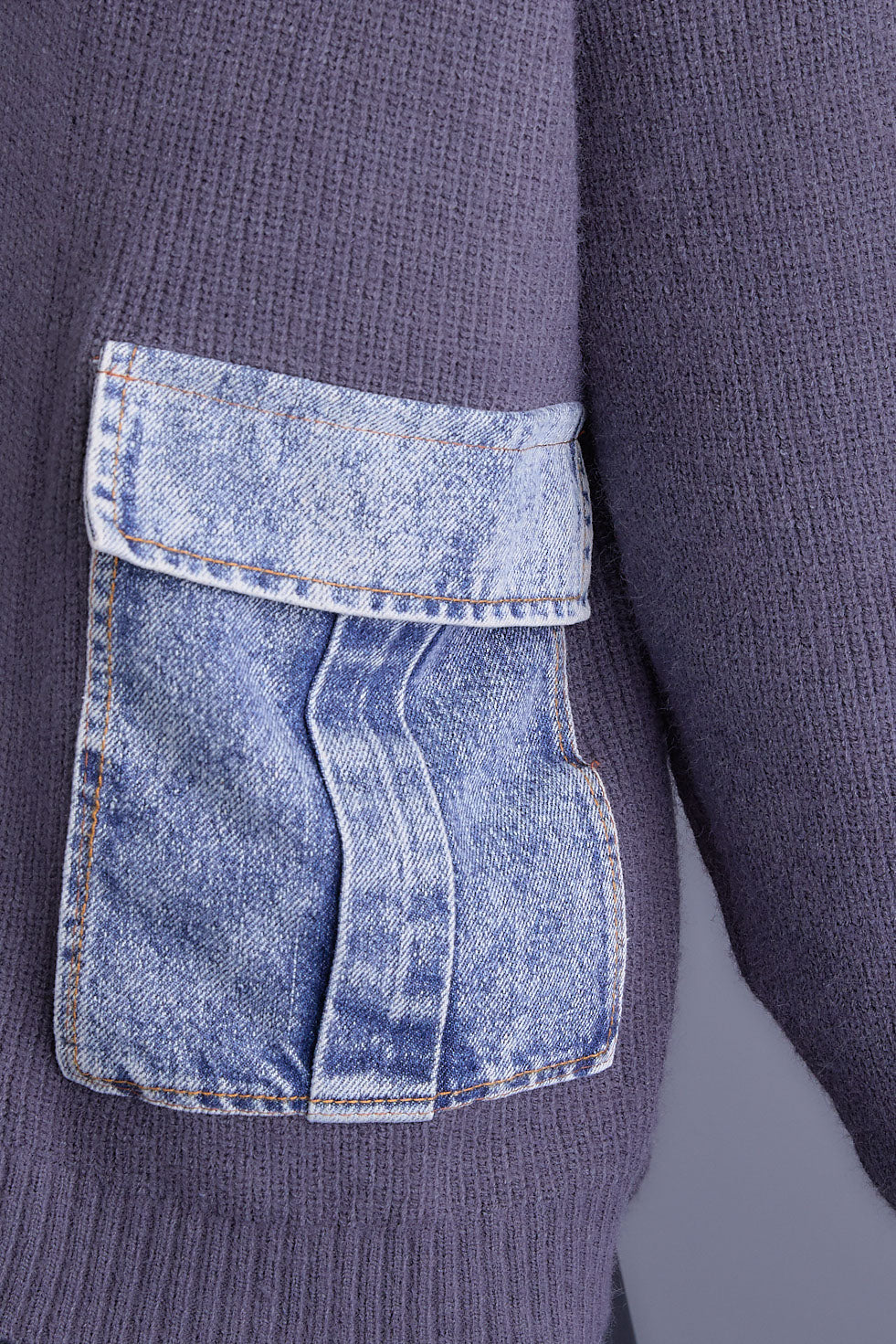 【SET】デニムポケットZIPニットカーディガン+ツートーンアシメラップフレアスカート(2set)