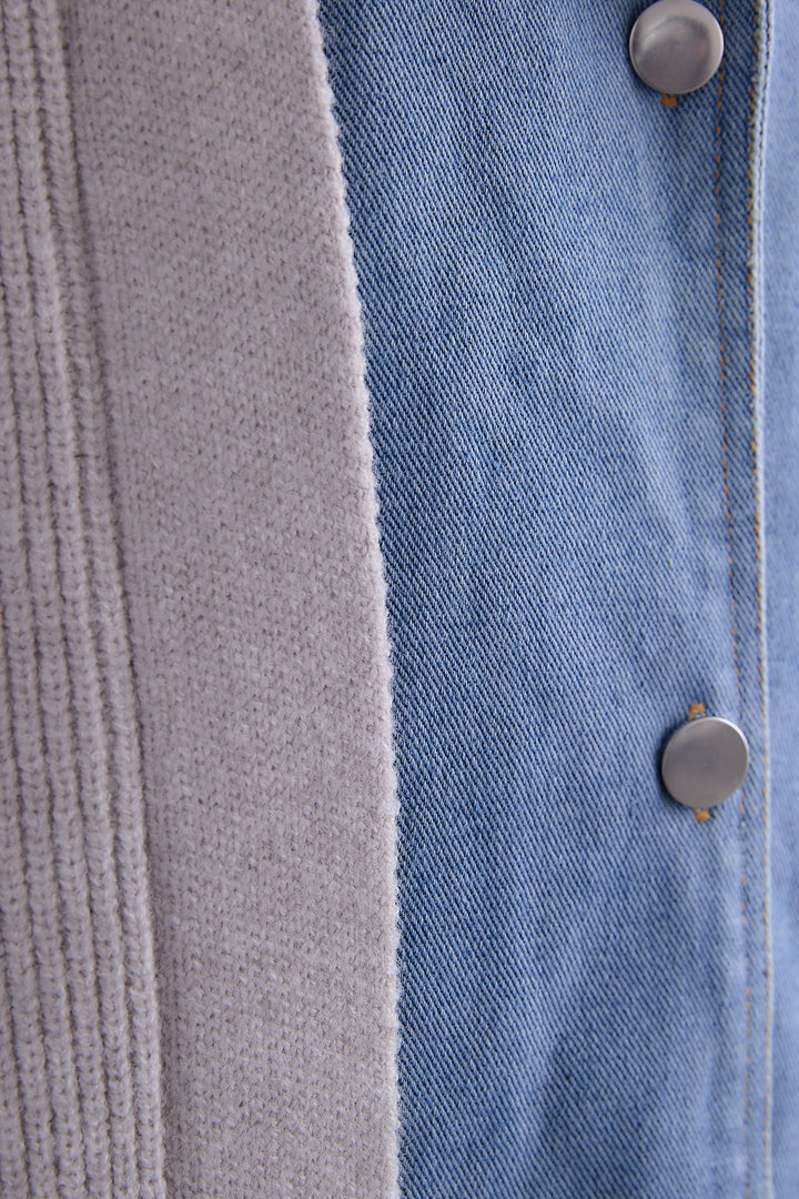 【予約】デニムライダースニットカーディガン