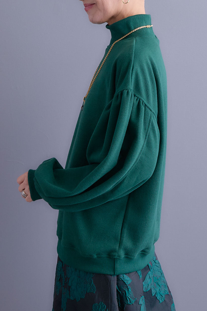 【SET】ボリュームスリーブモックネックプルオーバー+アシンメトリープリーツスカート(2set)