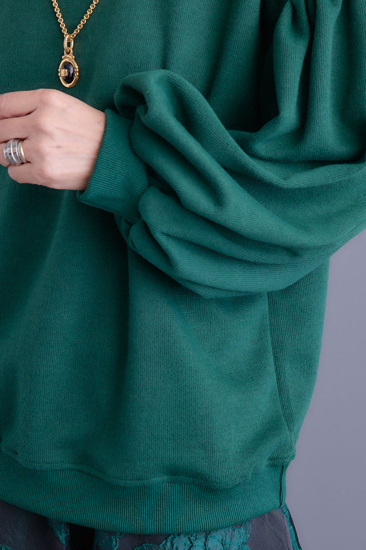 【SET】ボリュームスリーブモックネックプルオーバー+アシンメトリープリーツスカート(2set)