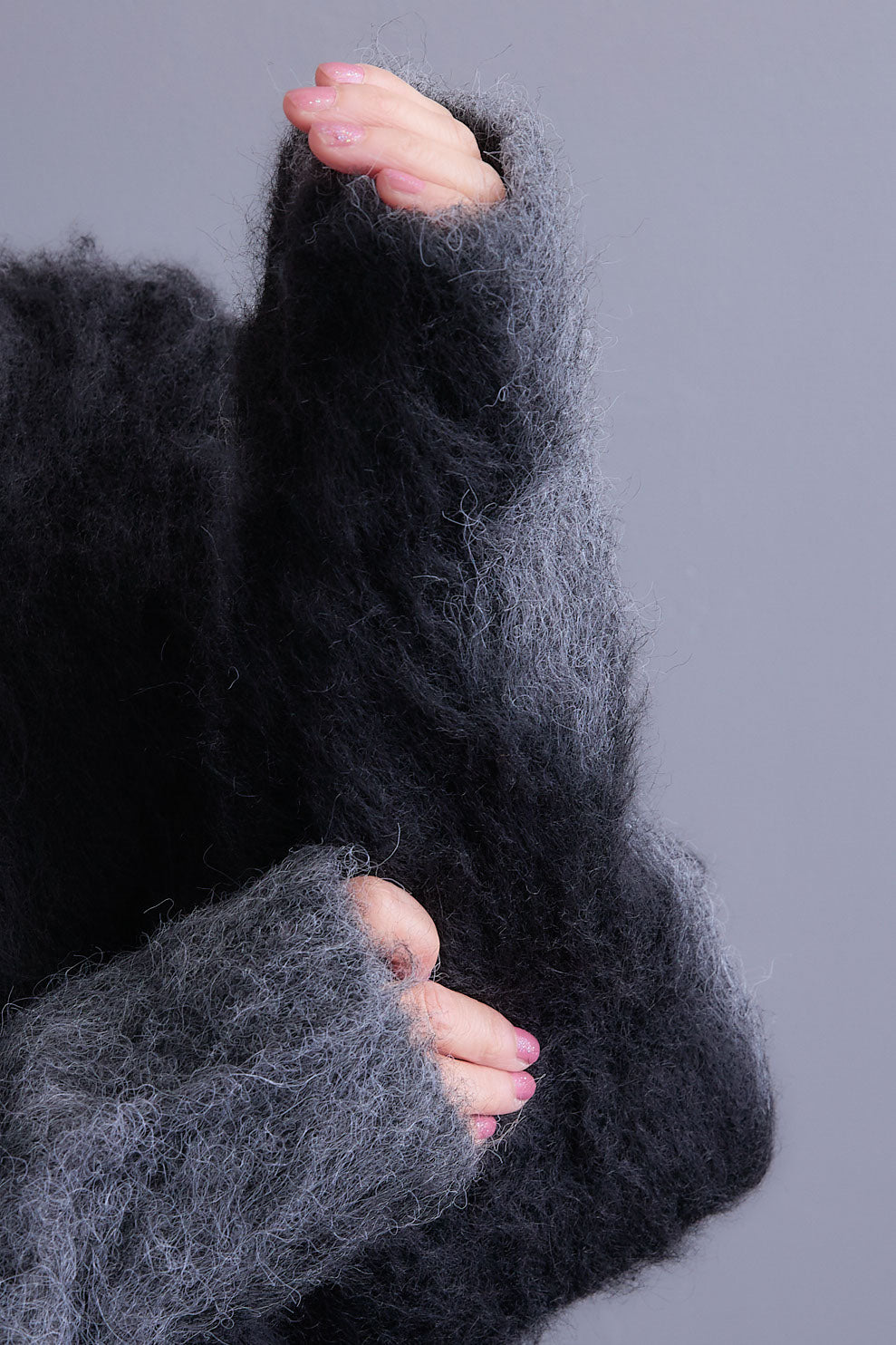 【予約】ミックスヤーンインターシャブロッキングニット