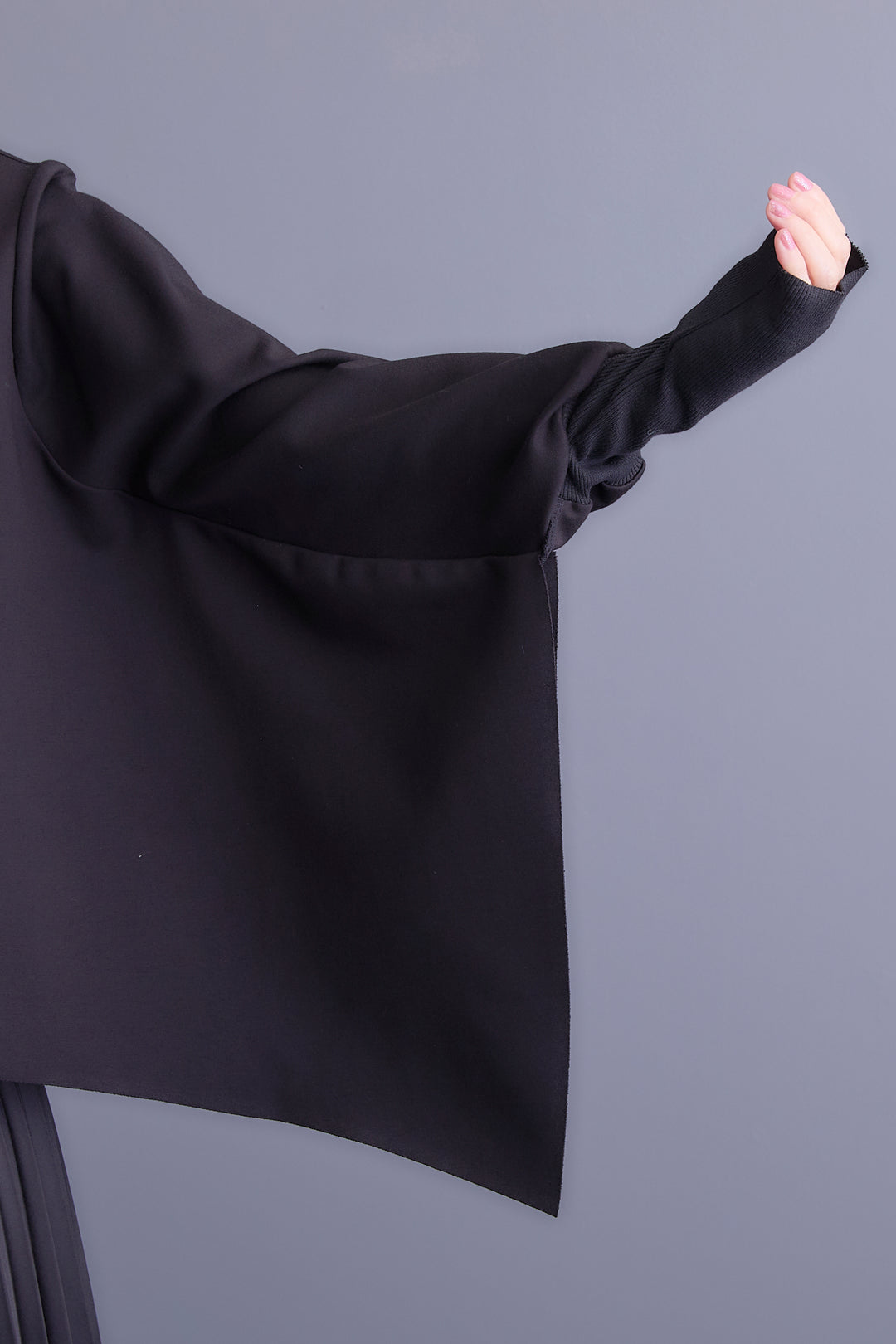 【SET】アシメハイネックポンチョプルオーバー+アシンメトリープリーツスカート(2set)