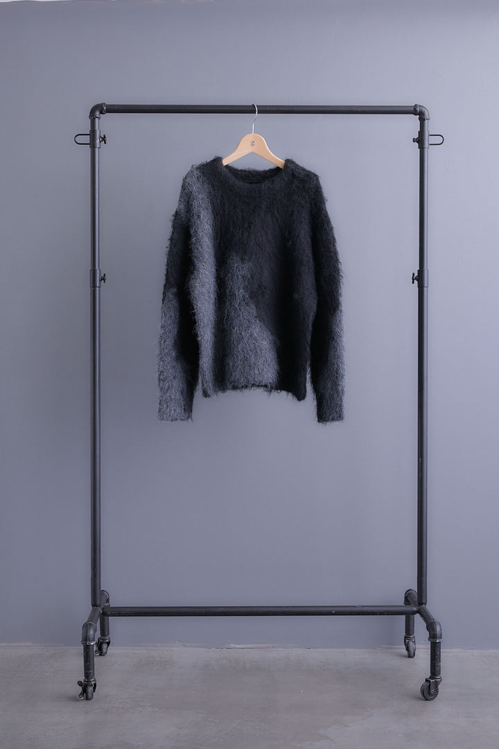 【SET】ミックスヤーンインターシャブロッキングニット+アシンメトリープリーツスカート(2set)