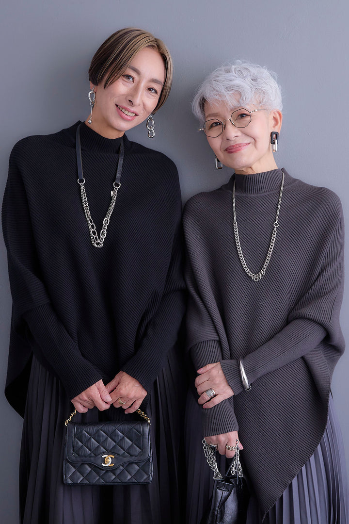 【新色追加】【SET】アシンメトリーオーバーニット+アシンメトリープリーツスカート(2set)