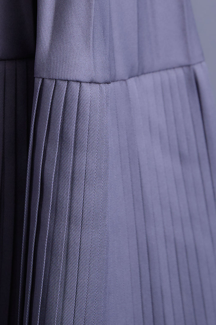 【SET】レイヤードデザインアシンメトリープルオーバー+アシンメトリープリーツスカート(2set)