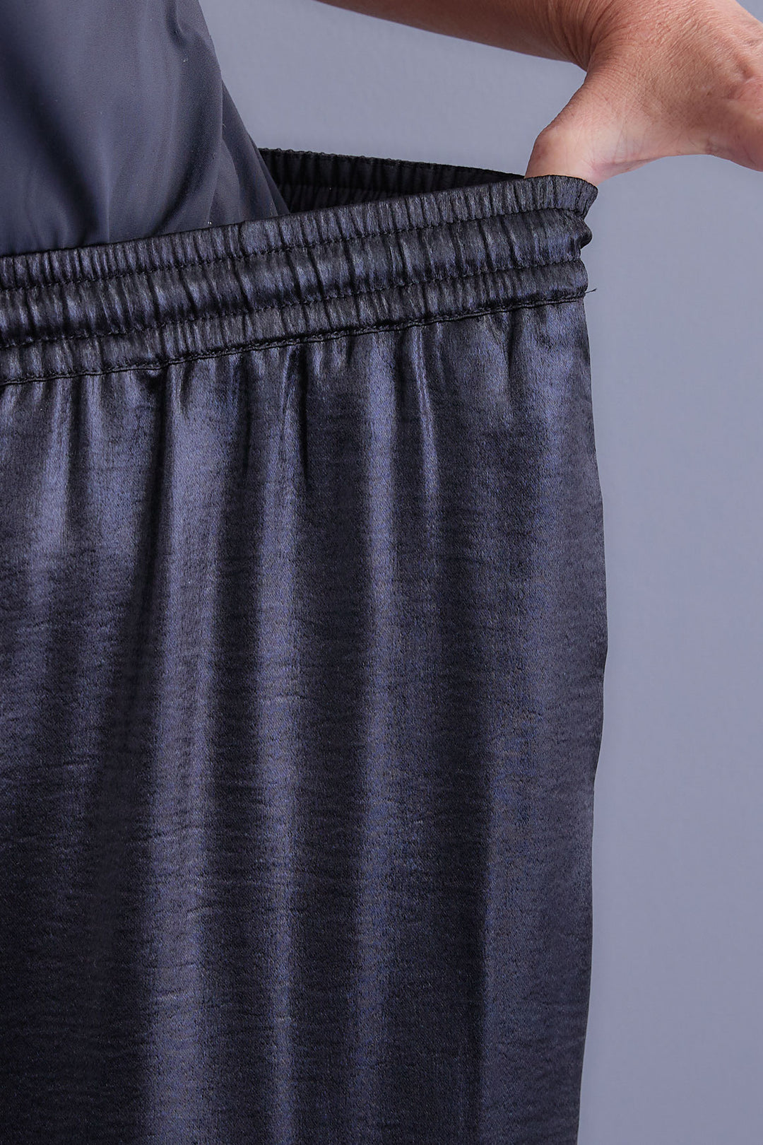 【SET】アシンメトリーオーバーニット+パテントデザインワイドパンツ(2set)