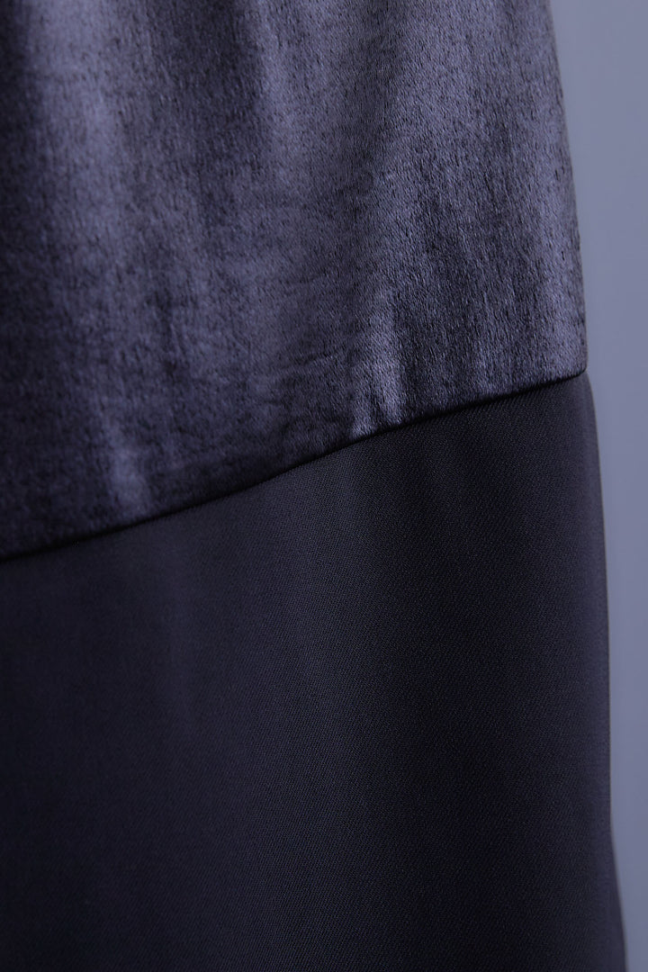 【SET】アシンメトリーオーバーニット+パテントデザインワイドパンツ(2set)