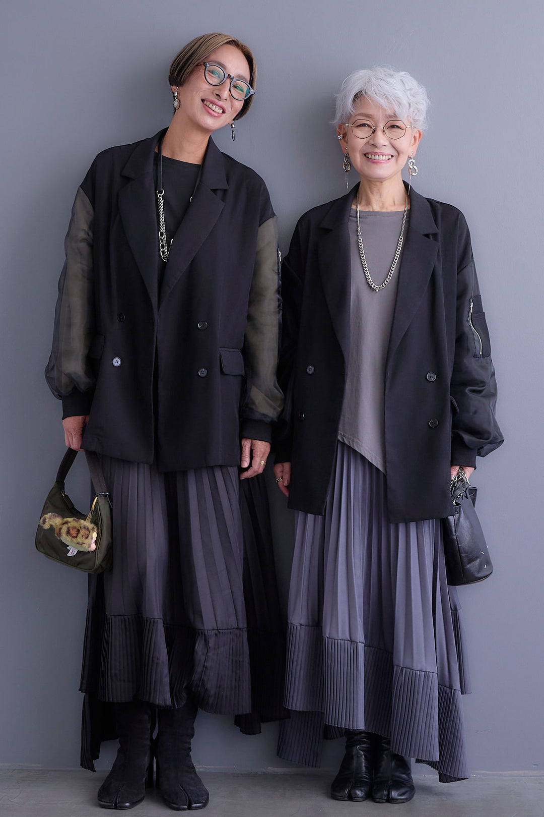 【新色追加】【SET】チュールレイヤードMA-1ジャケット+アシンメトリーロンT+アシンメトリープリーツスカート(3set)