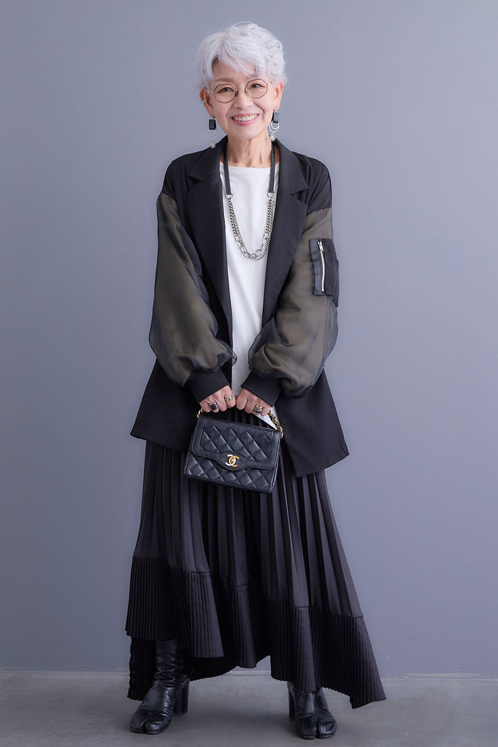 【新色追加】【予約】チュールレイヤードMA-1ジャケット