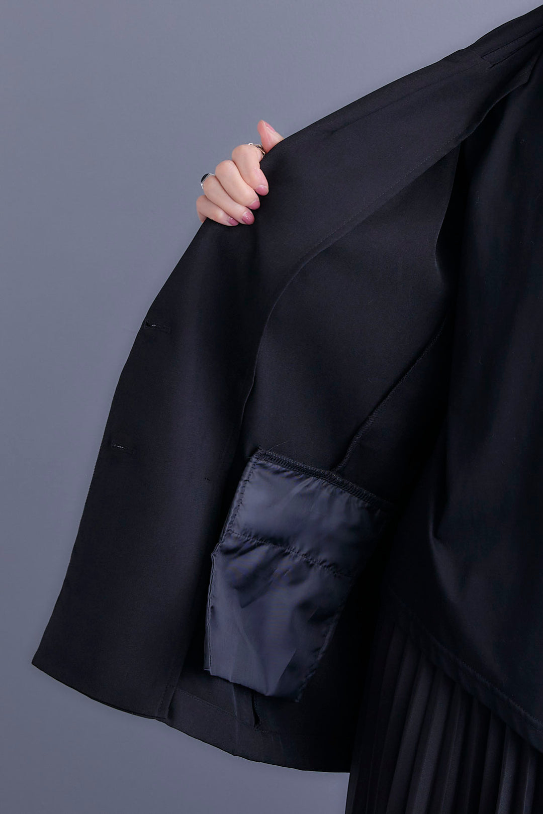 【新色追加】【SET】チュールレイヤードMA-1ジャケット+アシンメトリーロンT+アシンメトリープリーツスカート(3set)