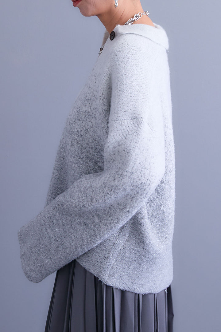 【SET】グラデーションラメキーネックニット+グレンチェックプリーツスカート(2set)